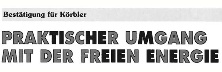 Praktischer Umgang mit der Freien Energie