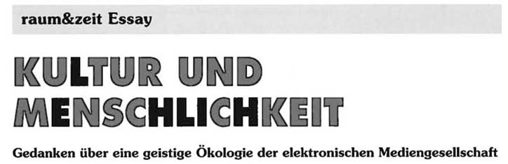 Kultur und Menschlichkeit