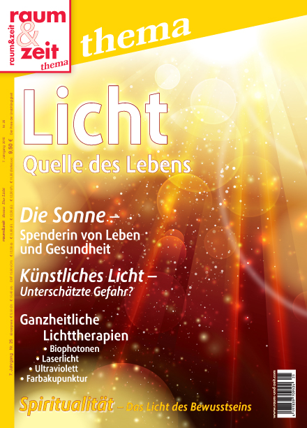Strahlendes goldenes Licht mit Lichtstrahlen, funkelnden Partikeln und warmen Farbverläufen als Symbol für Energie, Sonne und Lebenskraft.