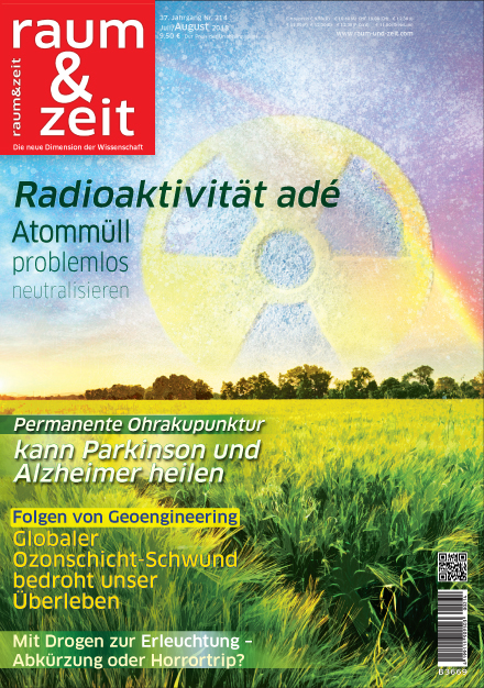 Radioaktivitätszeichen über Landschaft als Symbol für die Neutralisierung von Atommüll