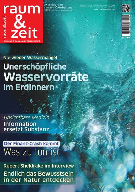 strömendes Wasser mit Luftblasen als Symbol unerschöpflicher Wasservorräte im Erdinnern
