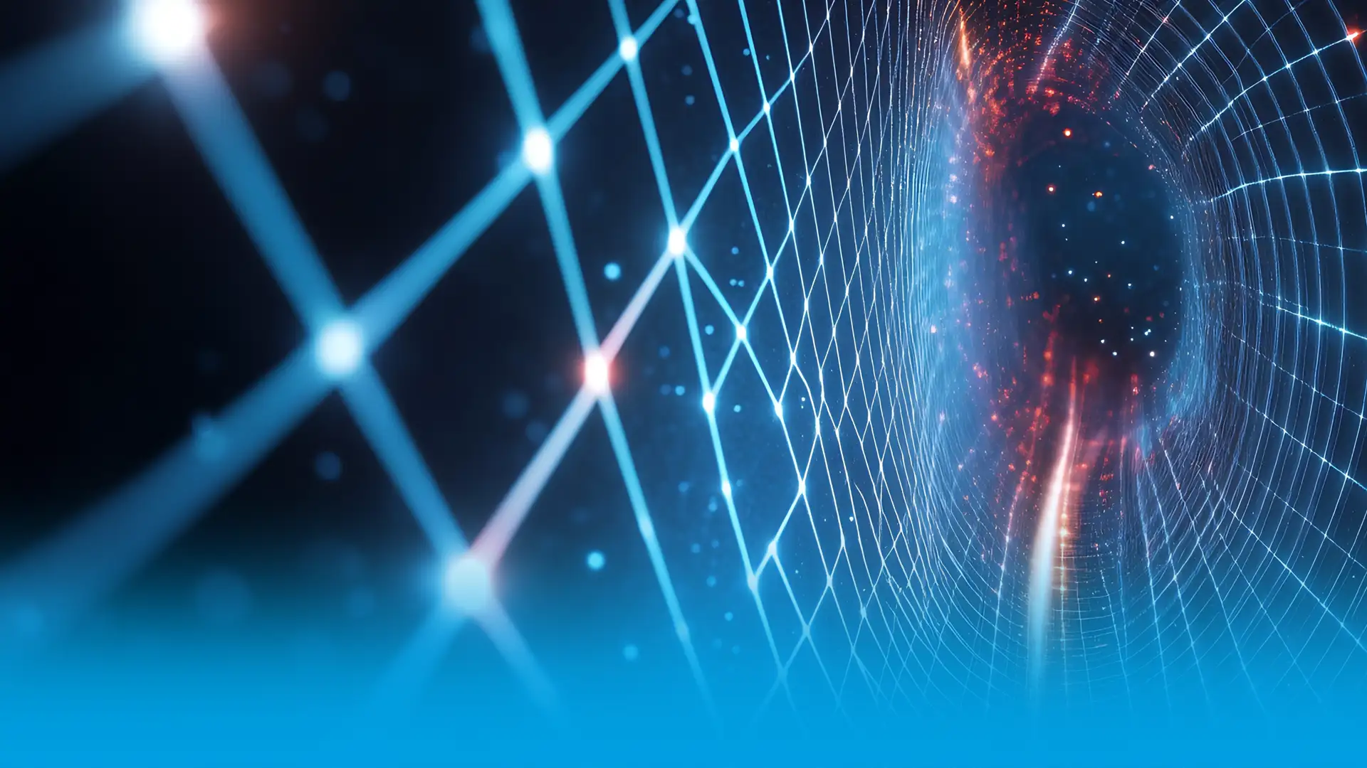 Abstraktes Raumzeit-Netz als Symbol für Marcus Schmiekes Quantum Blueprint Formalism und die verborgene Struktur der Wirklichkeit.